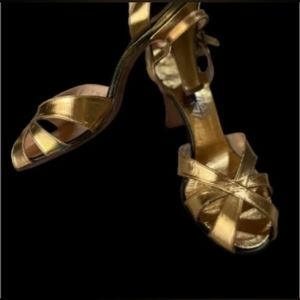 1940s vintage gold heels